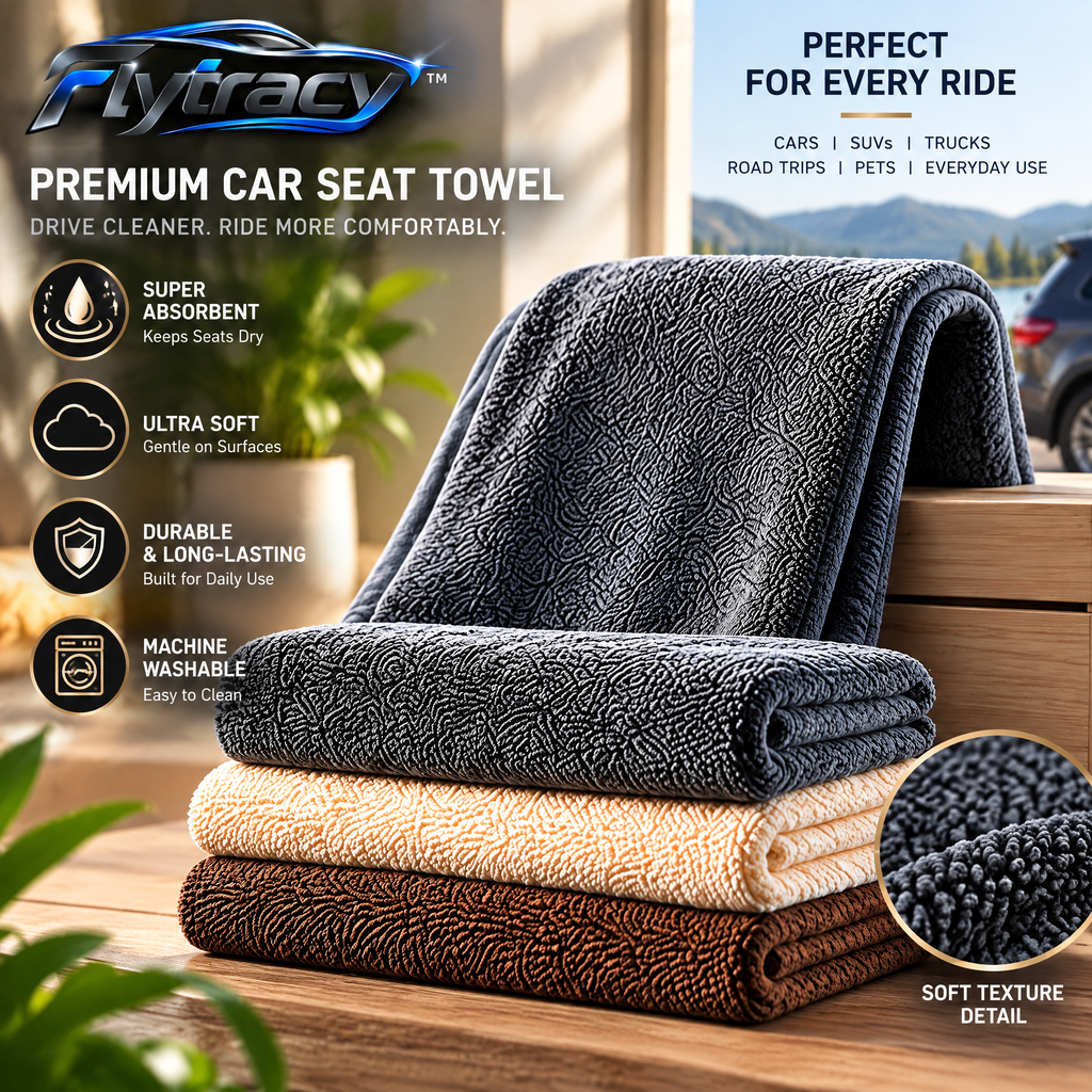 Flytracy™ Premium Car Seat Towel – Ultra Soft Absorbent Protective Seat Cover for Cars, SUVs & Trucks